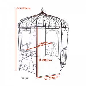 Electric Bass Rustic Iron Pavilion for Outdoor Living Garden Deco or Wedding Ornament