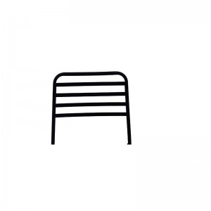 Black Stackable Kursi Elegan Metal Patio Kursi Outdoor Dining Kursi karo wesi Slats