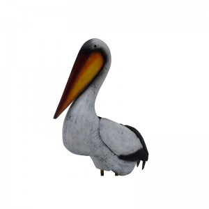 Escultura de pelicà per a jardí, bonica estàtua d'animal bonic, ornament de pati, decoració creativa per a l'aire lliure