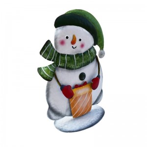 Christmas Snowman Decor – Festive Holiday Tabletop Ornament with Gift Bag | Winter Seasonal Home Decor for Xmas Party