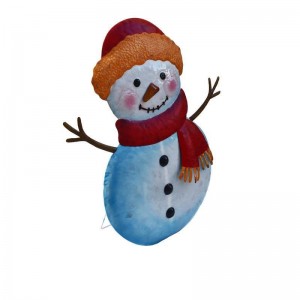 Christmas Snowman Yard Sign Decor – Standing Snowman Ornament with Red Scarf | Outdoor Porch Doorway Holiday Decoration