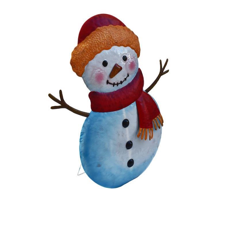 Christmas Snowman Yard Sign Decor – Standing Snowman Ornament with Red Scarf | Outdoor Porch Doorway Holiday Decoration
